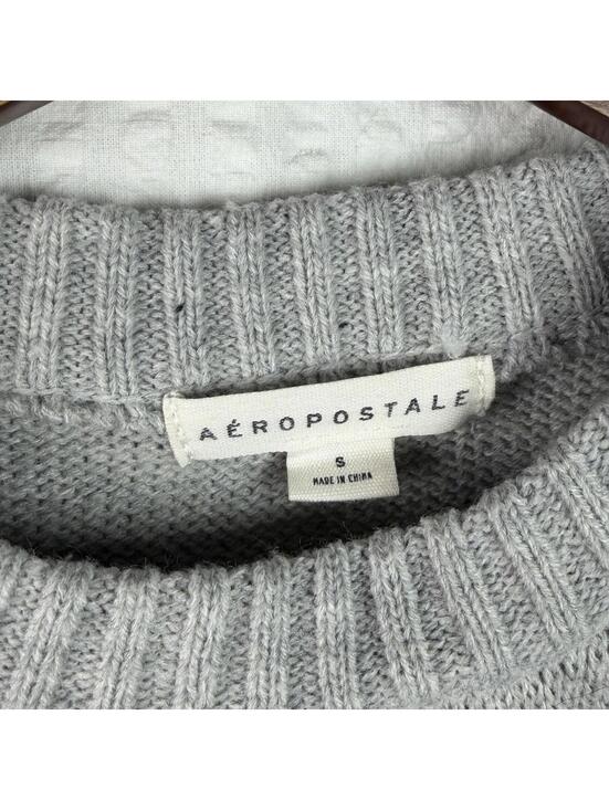 Aeropostale Teddy Bear Knit Gray Sweater Coquette Small Cute - Picture 4 of 9